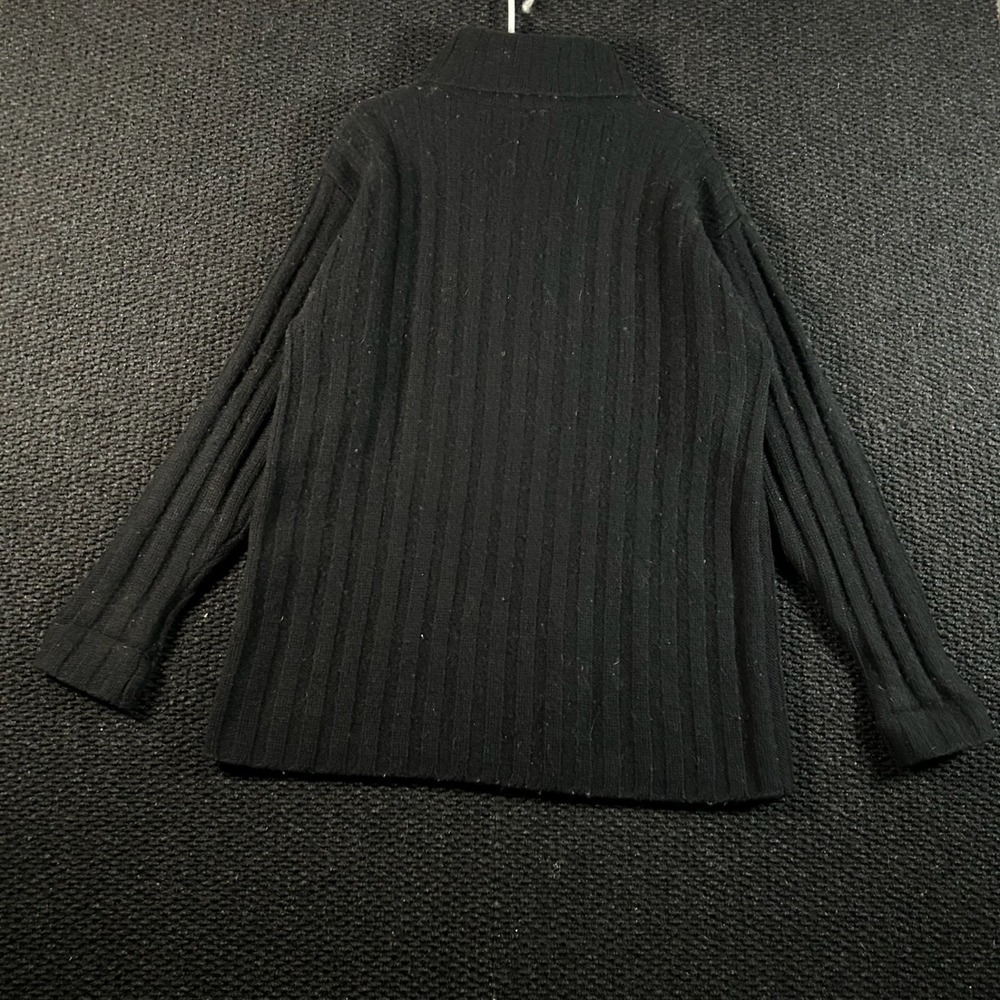MODA New York Black‎ Ribbed Turtleneck Sweater Women's Size L 100% Wool